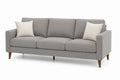 Sofa trzyosobowa z tkaniny poliestrowej, szara, 200x90x80 cm