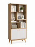 Regał z płyty meblowej i MDF Dąb/Biały 180x80x30 cm