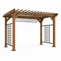 Pergola drewniana i stalowa dębowa brązowy 300x300x250 cm