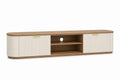 Szafka RTV z MDF Drewno i Biały 180x40x50 cm