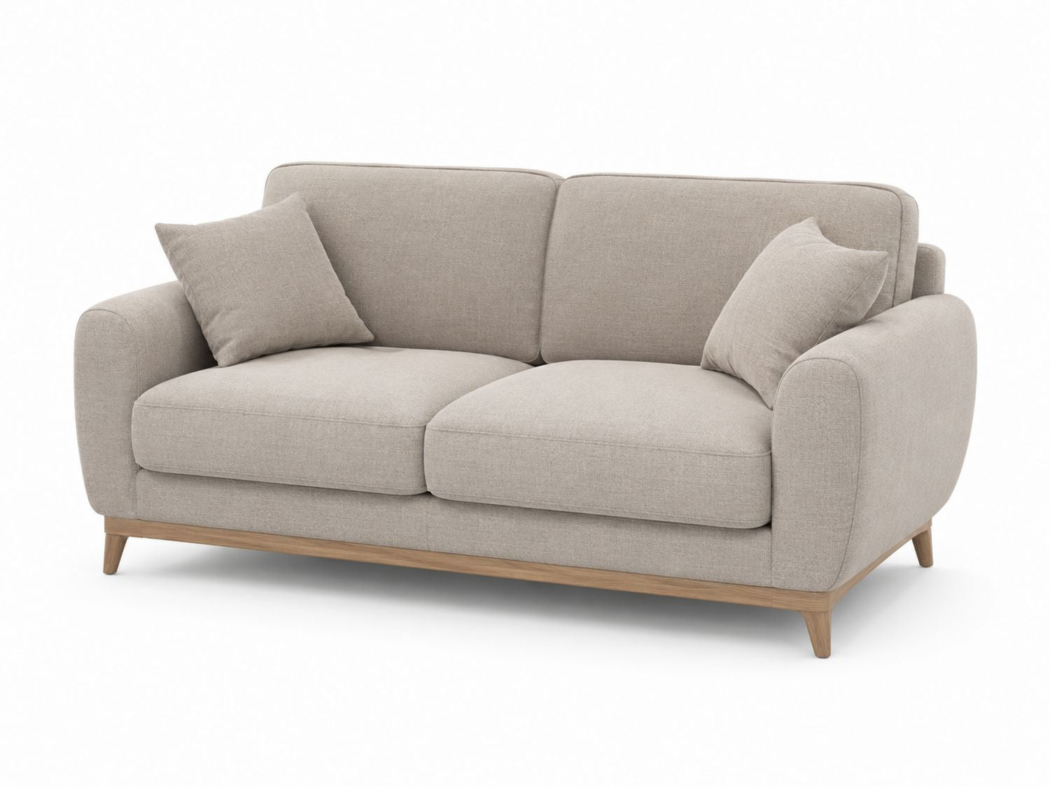 Dwuosobowa sofa z tkaniny, beżowa
