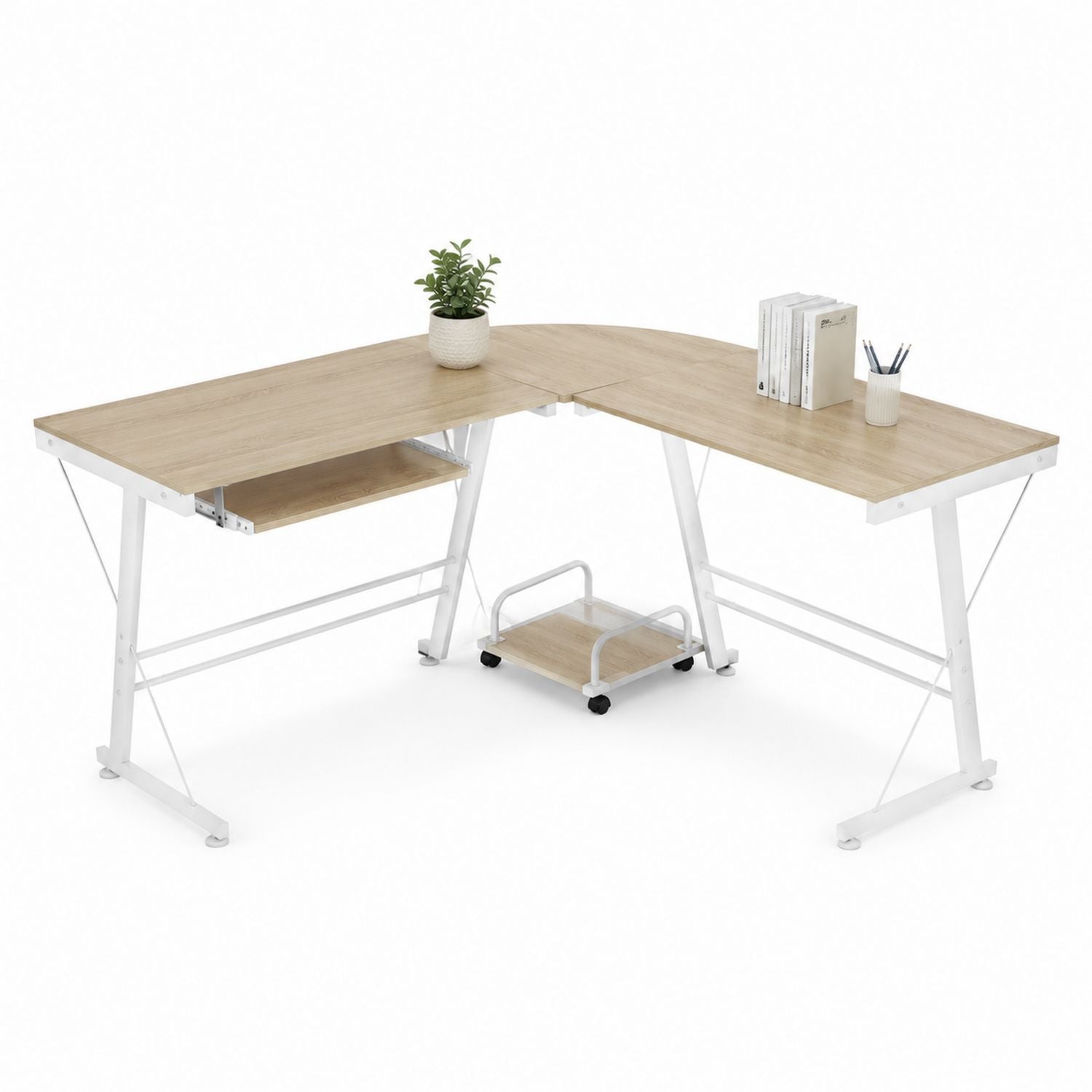 Biurko narożne L z płyty MDF i metalu 150x120x75 cm