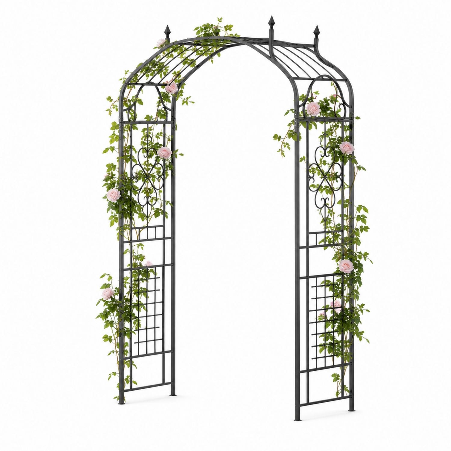 Stalowa Pergola Ogrodowa z Dekoracjami