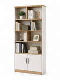 Regał z płyty MDF Biały/Dąb 180x80x30 cm