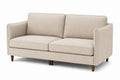 Sofa dwuosobowa z tkaniny bawełnianej i drewna bukowego 200x90x85 cm Beżowa