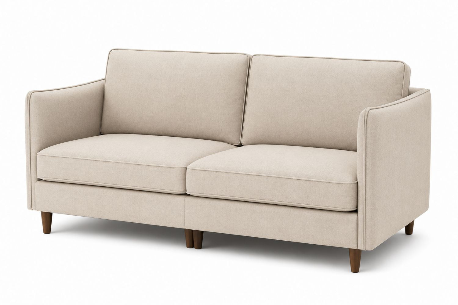 Sofa dwuosobowa z tkaniny bawełnianej i drewna bukowego 200x90x85 cm Beżowa