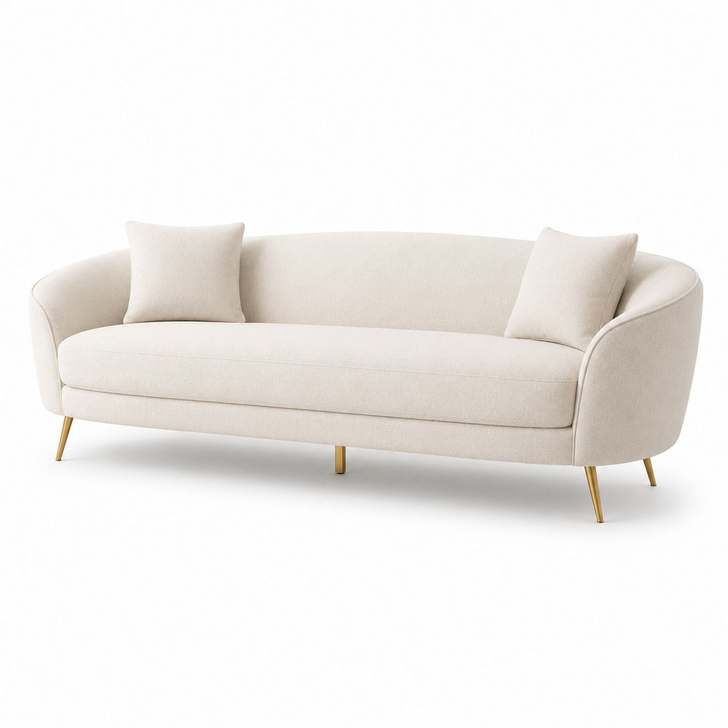 Sofa z tkaniny poliestrowej z metalowymi nogami