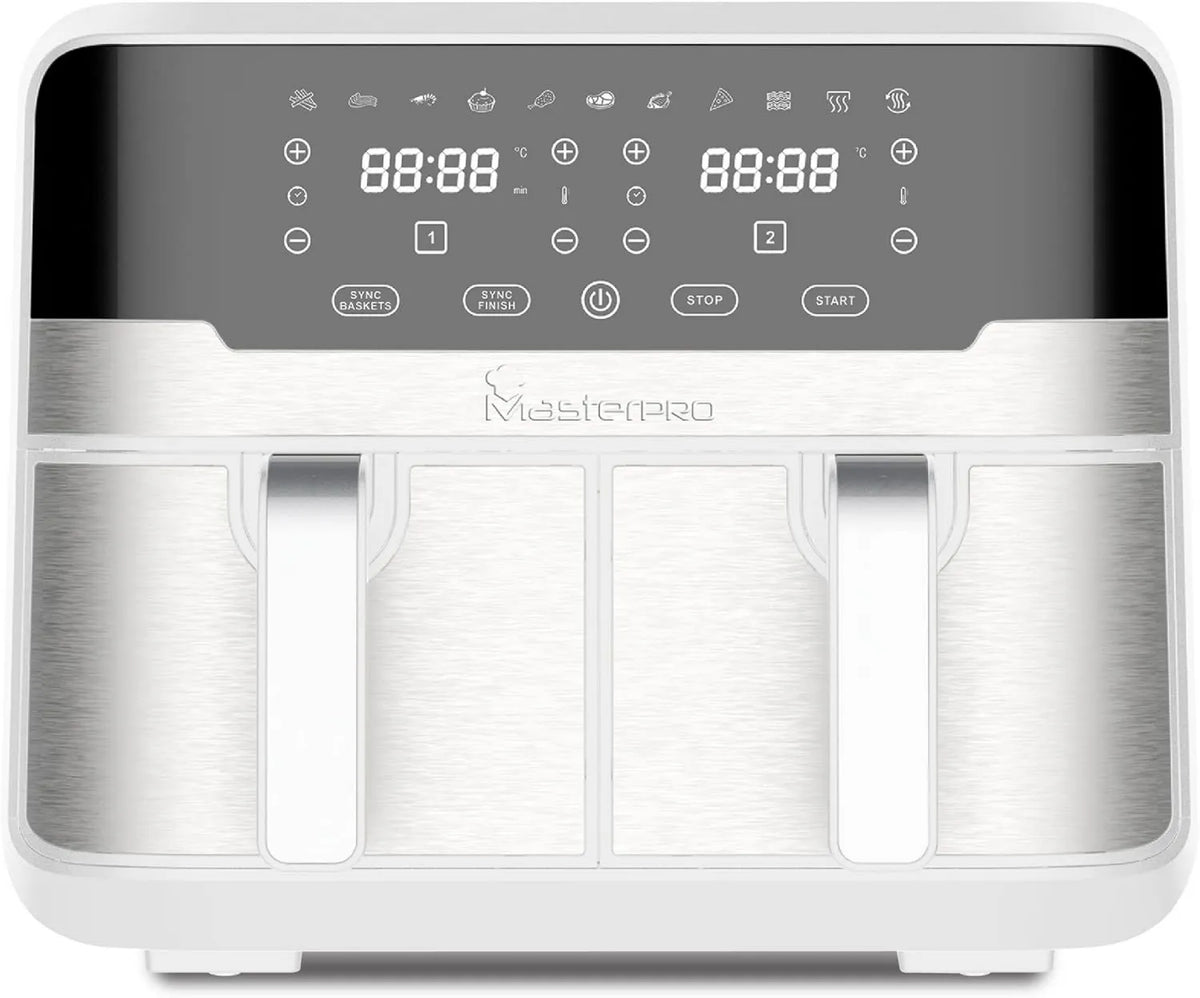 MasterPRO frytkownica beztłuszczowa, 9 l, 2100 W, 11 programów, dotyk, powłoka antykleista, biały, Rocket Duo 900