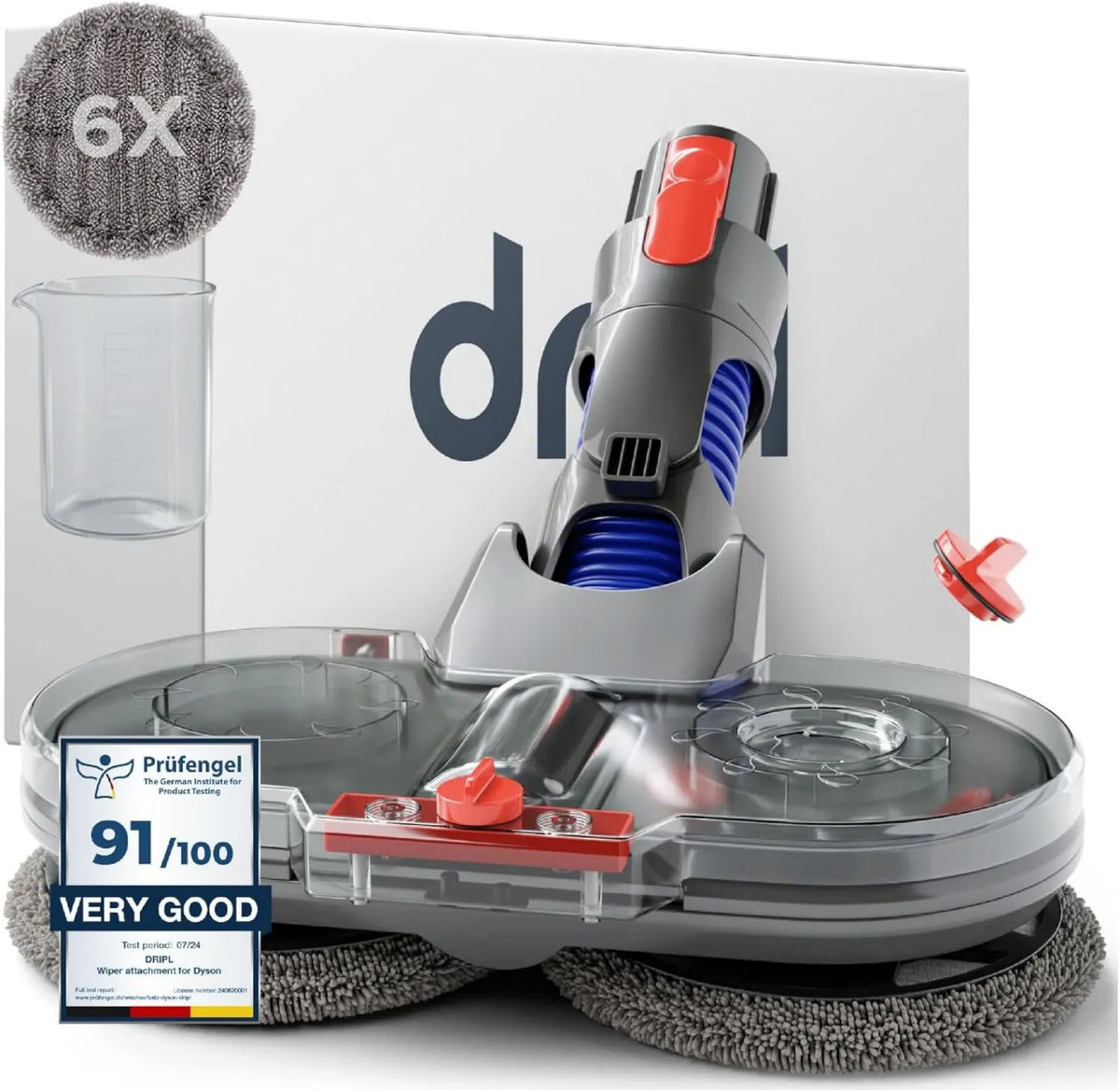 Dripl, Dyson V7 / V8 / V10 / V11 / V15 Odkurzacz, duży zbiornik, wyjmowany, 6 Waslable Vadrouille + 1 zbiornik wypełniacza V7/V8/V10/V11/V15