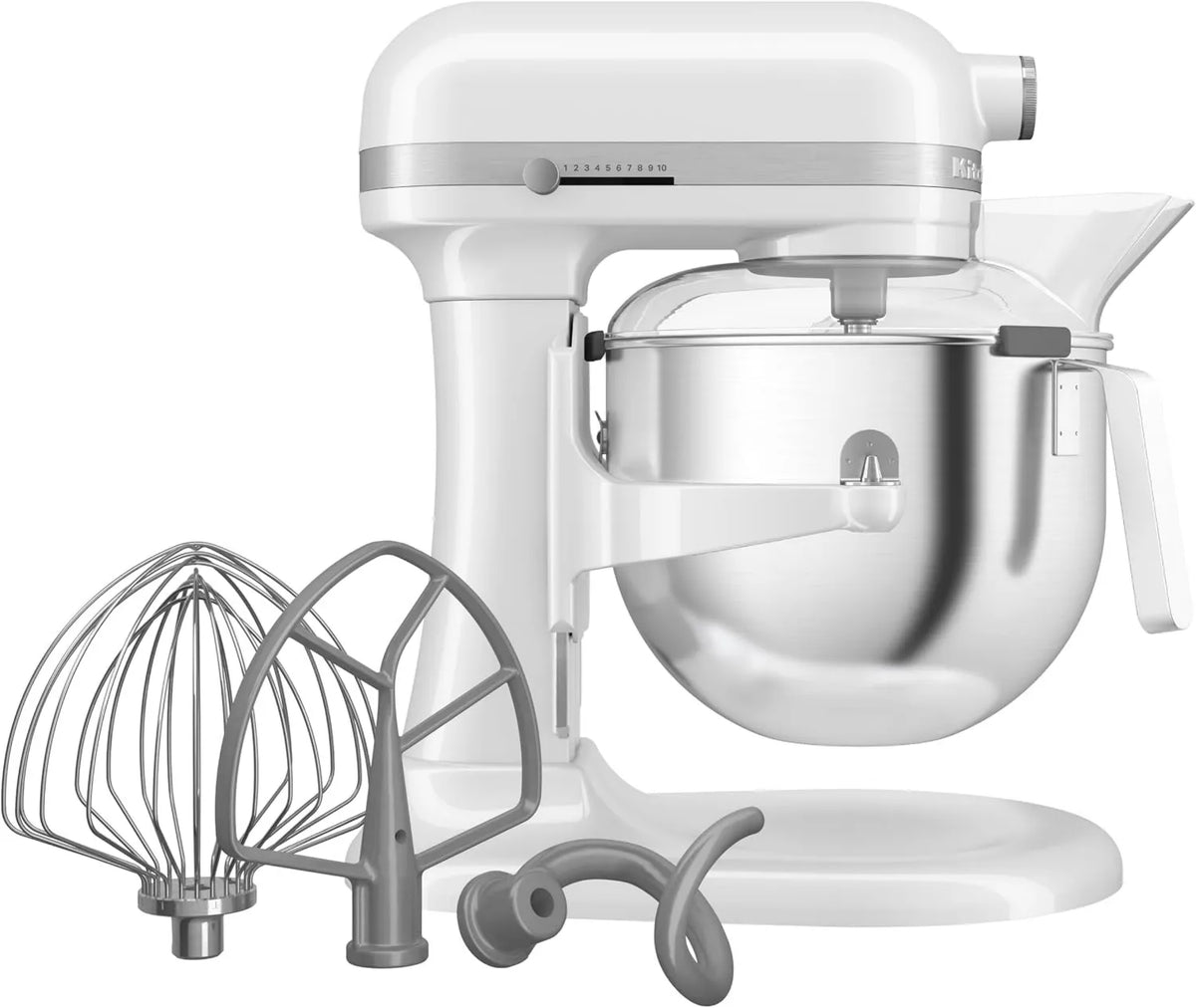 KitchenAid robot kuchenny, 6.6 l, Profesjonalny, 11 prędkości, Funkcja grzewcza, Biały