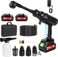 Victoam, Wysokie ciśnienie czyszczący Bar / 1160 3.0Ah, 21 V, przenośny, dysza 6- in-1 i wąż 5m do automatycznego prania, 80 PSI PSI czyszczący akumulator z 2x Bar/1160 6-en-1
