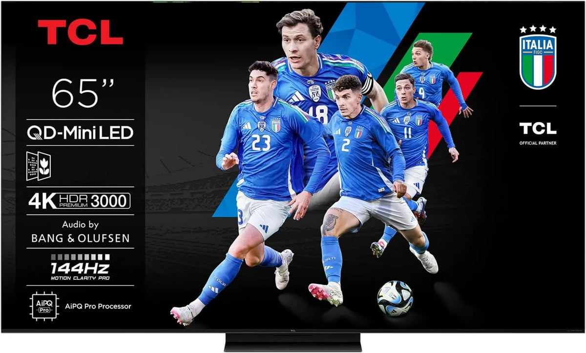 TCL telewizor, Google 65C79K Smart TV, 165 cm, 144 Hz, TV, 4K UHD, 4K LED TV QD Mini Pro 144 Hz 65C79K 165 cm z Google i system dźwiękowy Bang & Olufsen