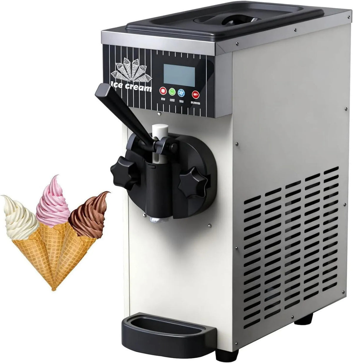 MLYYYDSS, kostkarka do lodu, kostkarka do lodu i sorbetu, ekspres do kawy, 5 kg, dotyk, ciasto, profesjonalny, handel, biały, do sklepów
