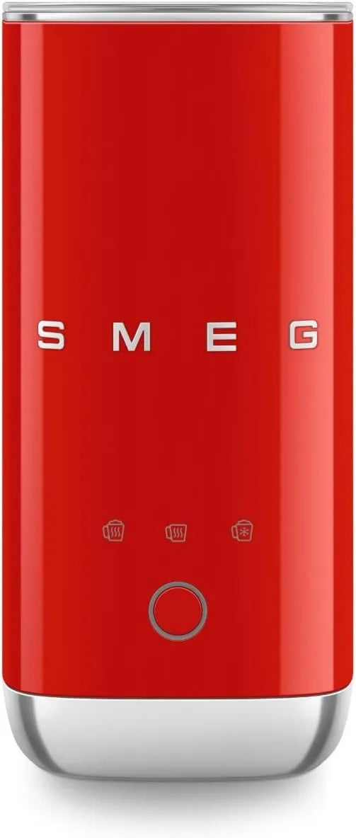 Smeg spieniacz do mleka, MFF02RDEU Milk Moisturizer, 500 W, 3 programów, emulgator mleka, powłoka non@-@ stick, wyjmowalny, czerwony, 3 funkcje Drink