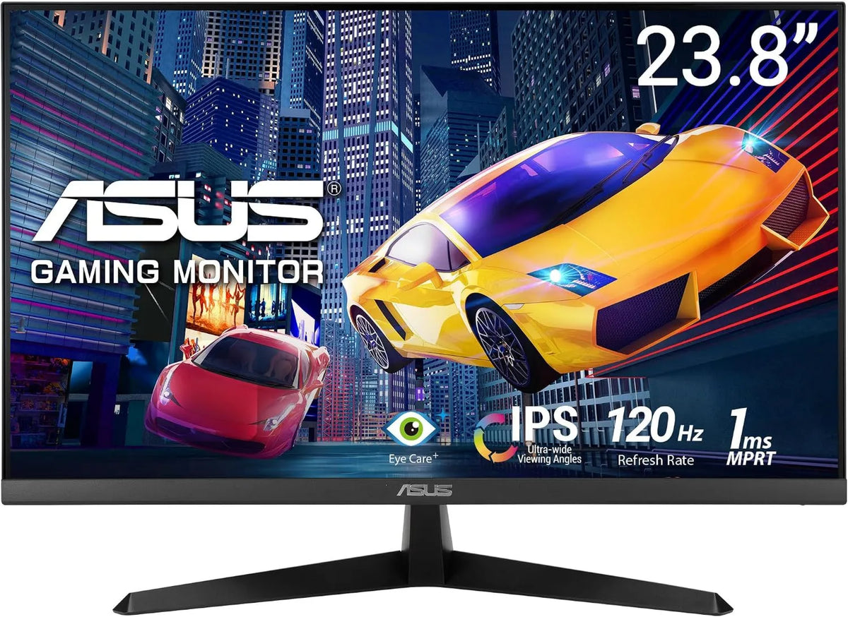 ASUS monitor komputerowy, FHD, 24 Inch 120 Hz Gamer Eye Care IPS Screen, 120 Hz, SmoothMotion VY249HGR, 1 ms, MPRT, Adaptacyjny Sync, Eye Care Plus Technology, niebieski Light