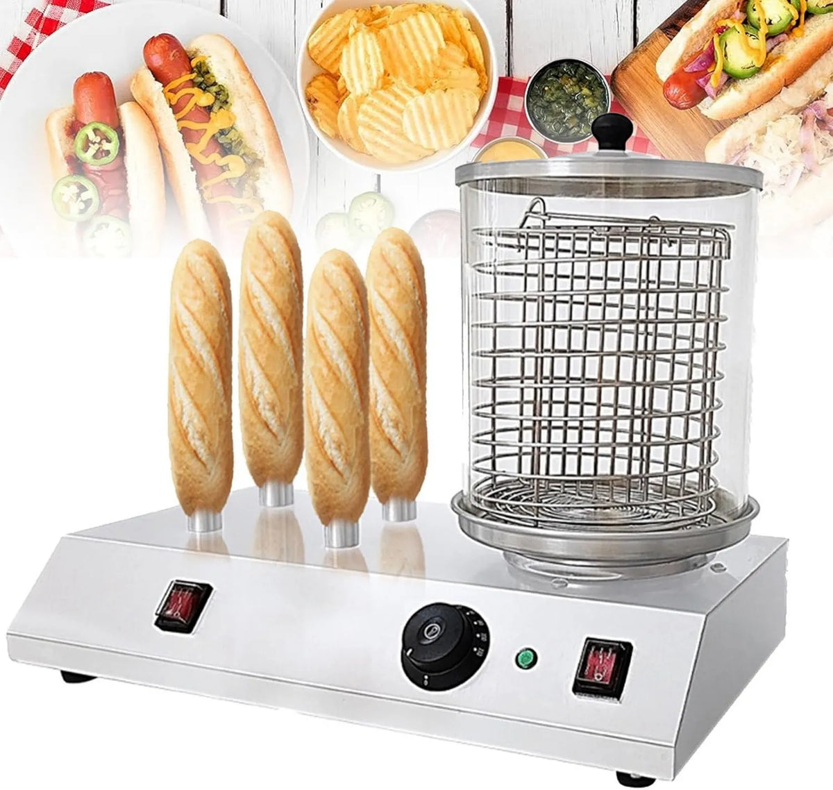 HTTGDGDH, Hot Dogs maszyny, profesjonalne, stali nierdzewnej, funkcja ogrzewania, dla Piekarnik podgrzewacza Sausisse