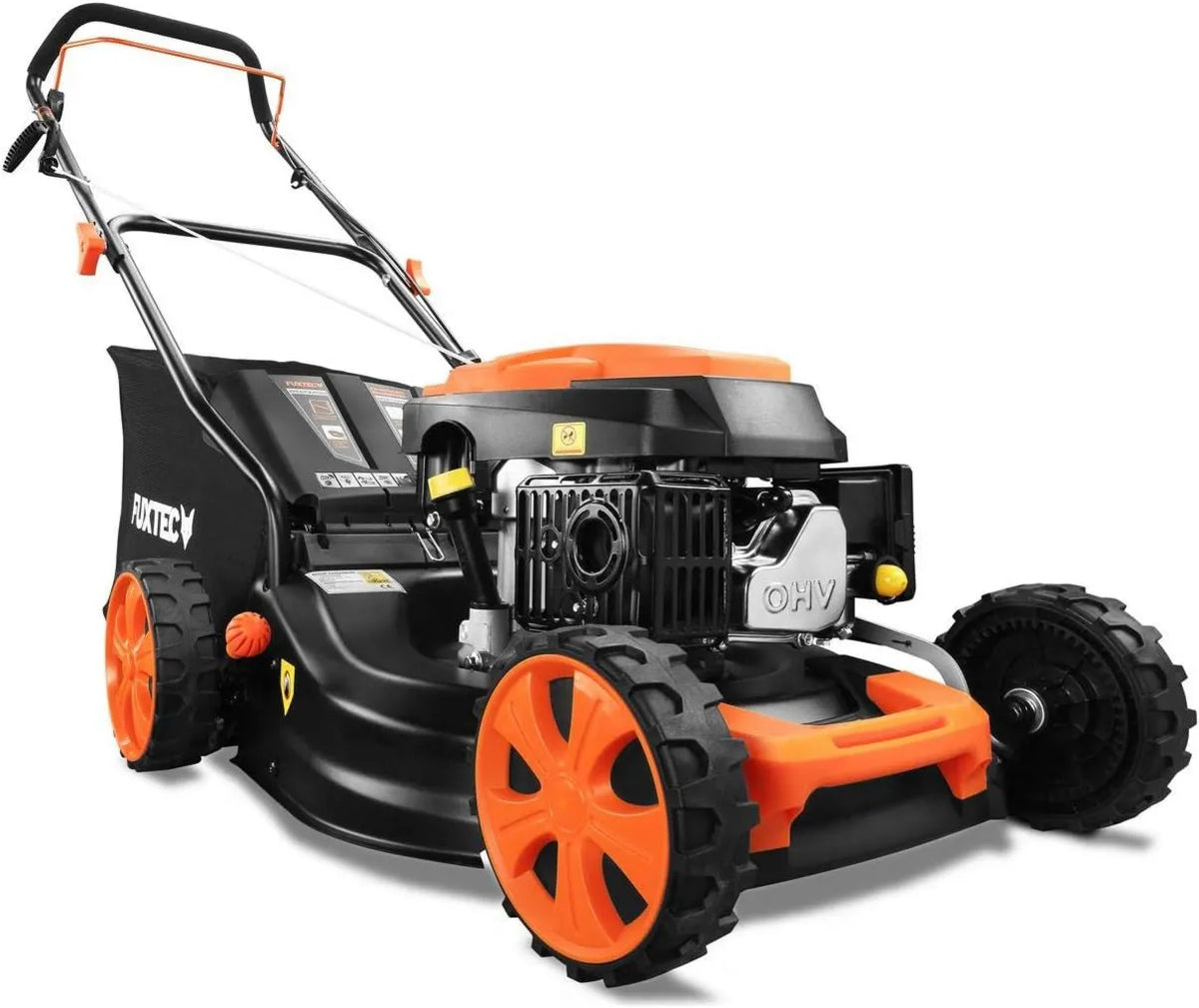 FX-RM4646ECO kosiarka, 2,6 kW, 46 cm, 75 mm, Kosiarka spalinowa FUXTEC 3w1, szer. koszenia 46 cm, mulczowanie i zlacze czyszczace, 7 poziomów
