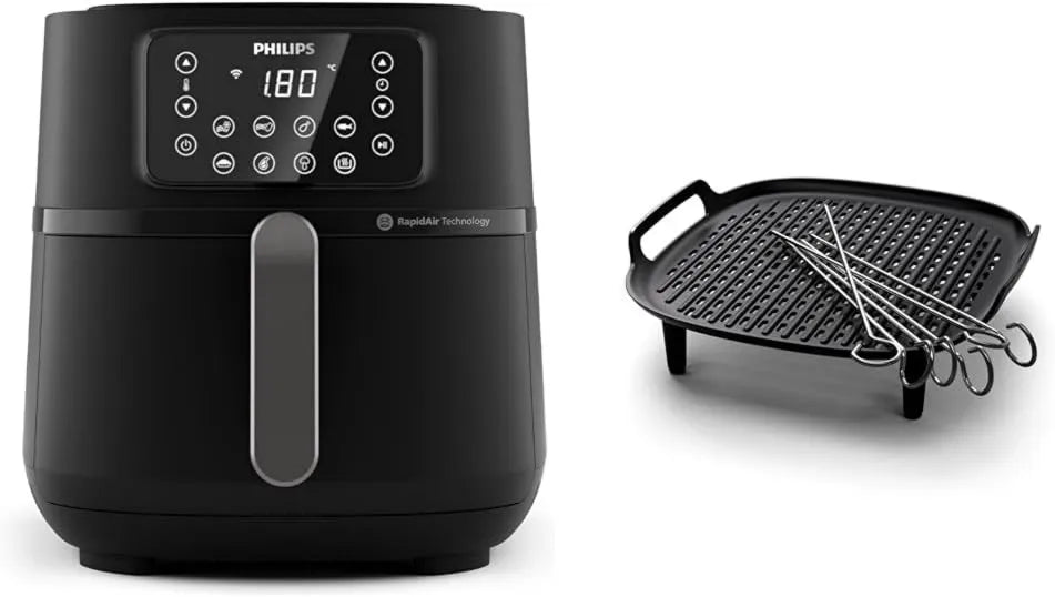 Versuni frytkownica beztłuszczowa, Philips 16- in-1 HD9285 / 90 suszarka na gorące powietrze, 7.2 l, aplikacja, płyta IPS, czarny, 1.4 kg 16-en-1 HD9285/90 HD9959/00, stosowanie przepisów