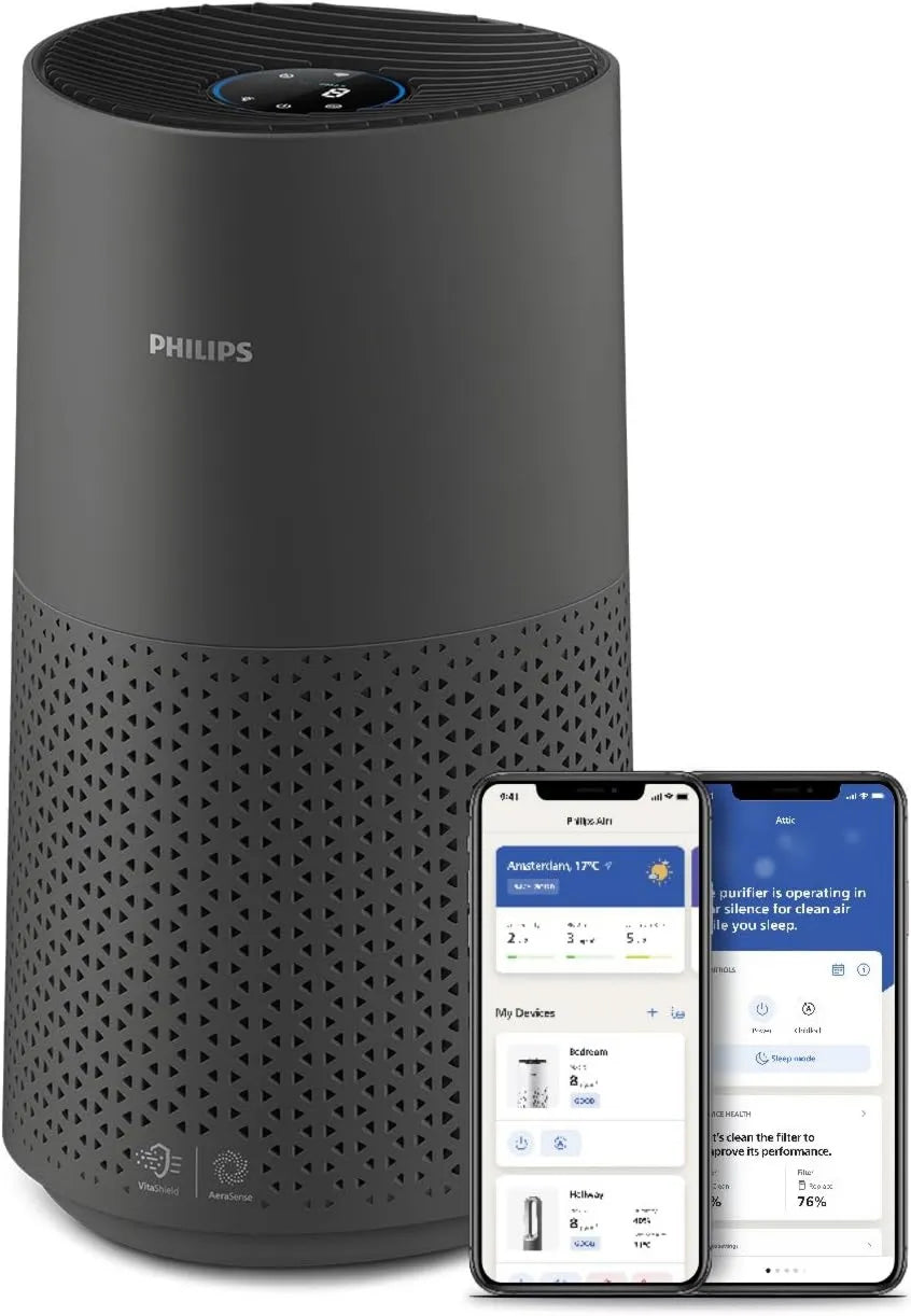 Philips AC1715/11 oczyszczacz powietrza, 78 m², 300 m³/h, filtr HEPA, Oczyszczacz Powietrza serii 1000i, Usuwa Zarazki, Tryb nocny