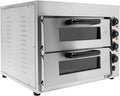 Piec do pizzy, 3000 W, 60 min, stal nierdzewna, timer, Piec do pizzy dwupiętrowy, mini piekarnik z regulacją temperatury 50-350°C i timerem 1-60 min