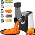 Nictemaw, Sin BPA Plateado, Rallador Eléctrico de Verduras y Fruta, Cortador Verduras 150 W, Rallador Eléctrico con 4 Accesorios de Acero Inoxgeous Cilindros