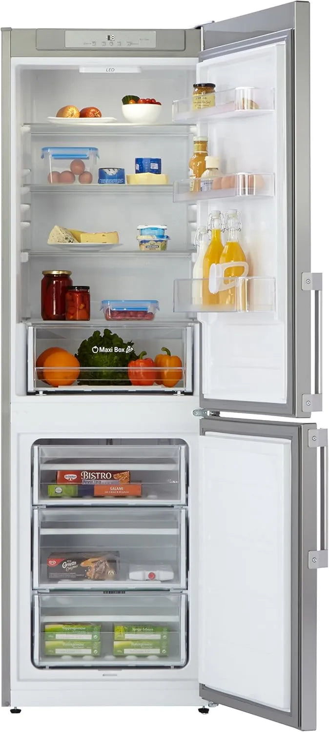 Bauknecht lodówka, Zamrażarka, 228 l, 38 dB, klasa energetyczna E, tłumik, stal nierdzewna, szafka zamrażarki, biały, 161 kWh, rok, wysokość 189 cm