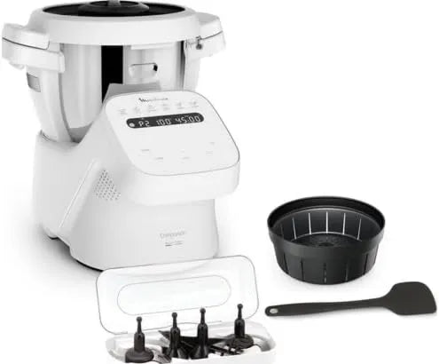 Moulinex HF840110 robot kuchenny, praca automatyczna, Companion Robot kuchenny z funkcją gotowania, 12 automatycznych programów, tryb ręczny