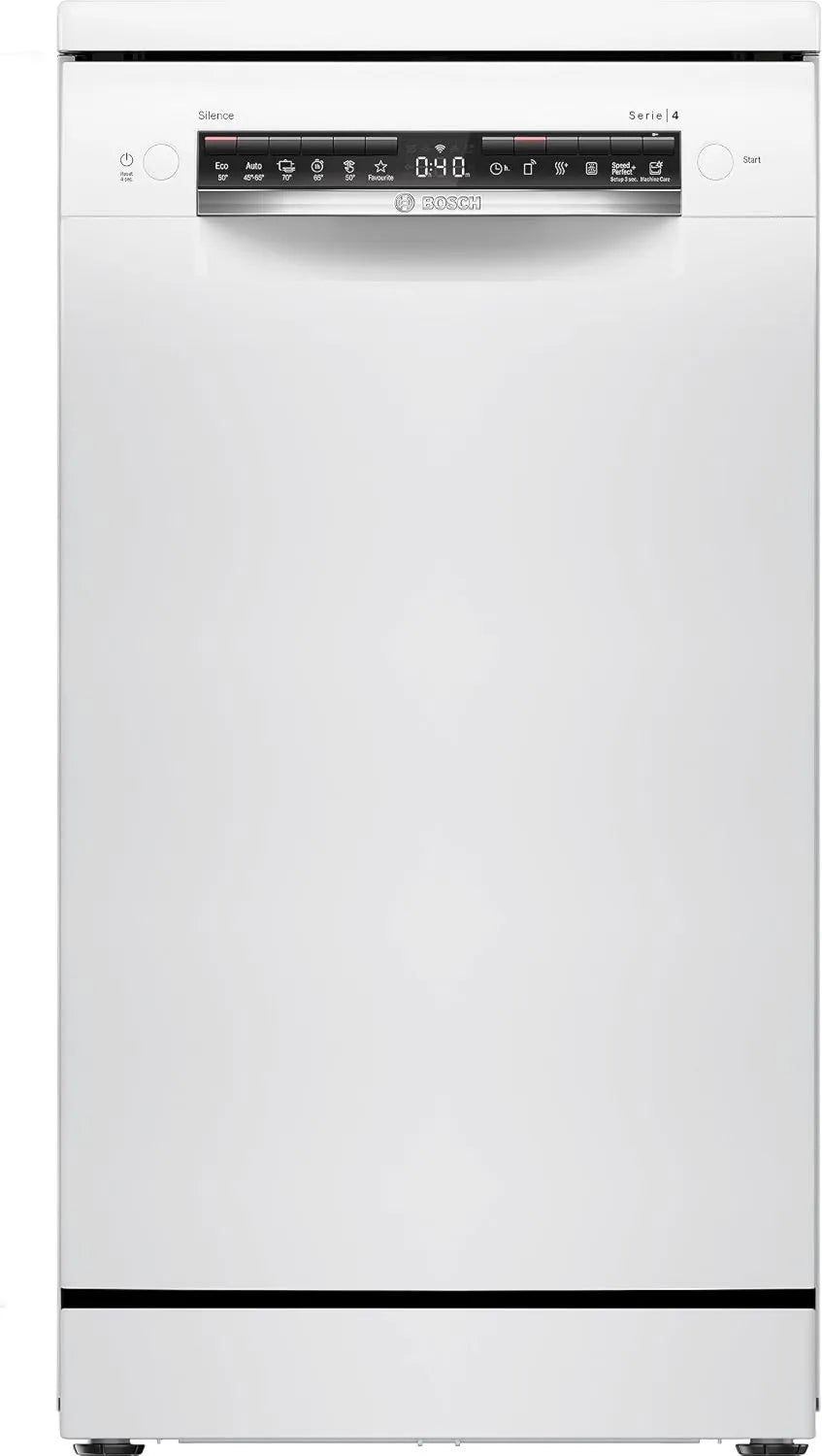 Bosch zmywarka, SPS4HKW49E do naczyń, 45 cm, Strona główna Connect, szczupły format, biały, 10 sztućców, Seria 4