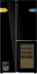 Cecotec TDW 548 lodówka, No Frost, technologia No Frost, Lodówka 3-drzwiowa Bolero CoolMarket Black Glass E, konstrukcja T Door, Total No Frost