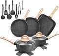 GTYZZH, Piec do grillowania 24 / 28 cm 18 / 20 cm, czarny, wolny od PFOA-, PTFE 24/28 cm 18/20 cm