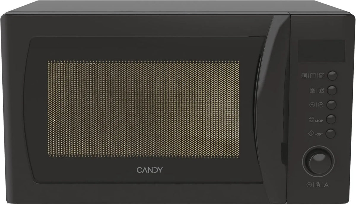 Candy CMGA20SDLB kuchenka mikrofalowa, 1050W, 25,5CM, funkcja grilla, Idea Mikrofalówka Grill, 700W-1050W, 5 Poziomy mocy, Grill Rack