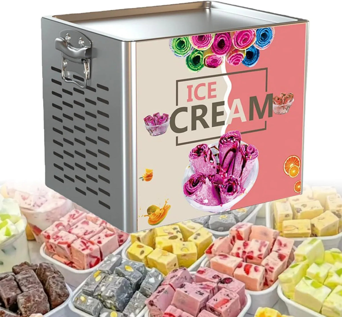 X9 kostkarka do lodu, 30x24 Cm, Patelnia Do Lodu, Komercyjna Tajska Maszyna Do Lodów Smażonych Na Patelni, Maszyna Do Lodów W Rolkach