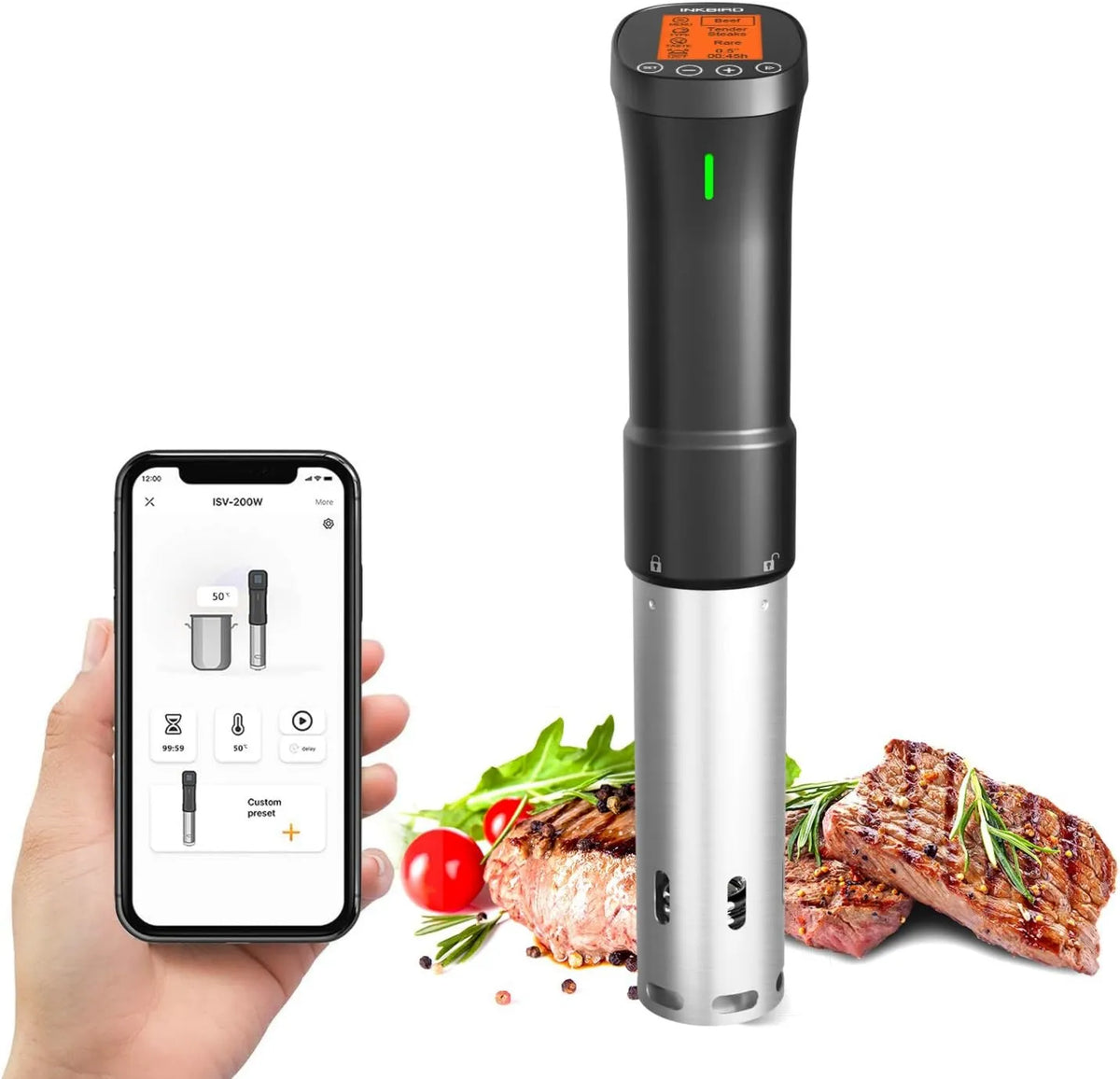 Pompa wodna, 1000 W, Inkbird Sous Vide Stick 1000 watów, sterowanie aplikacją ISV-200W Sous Vide Garer