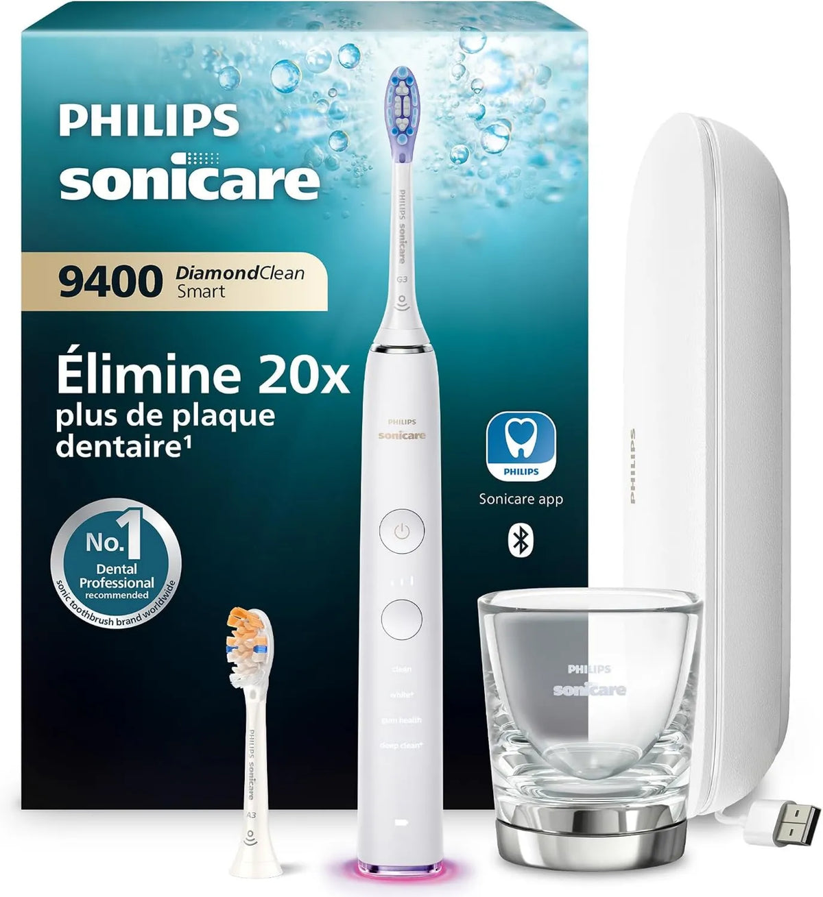 PHILIPS, HX9917 / 88 czujnik, szczoteczka do zębów, aplikacja, płyta IPS, biały HX9917/88