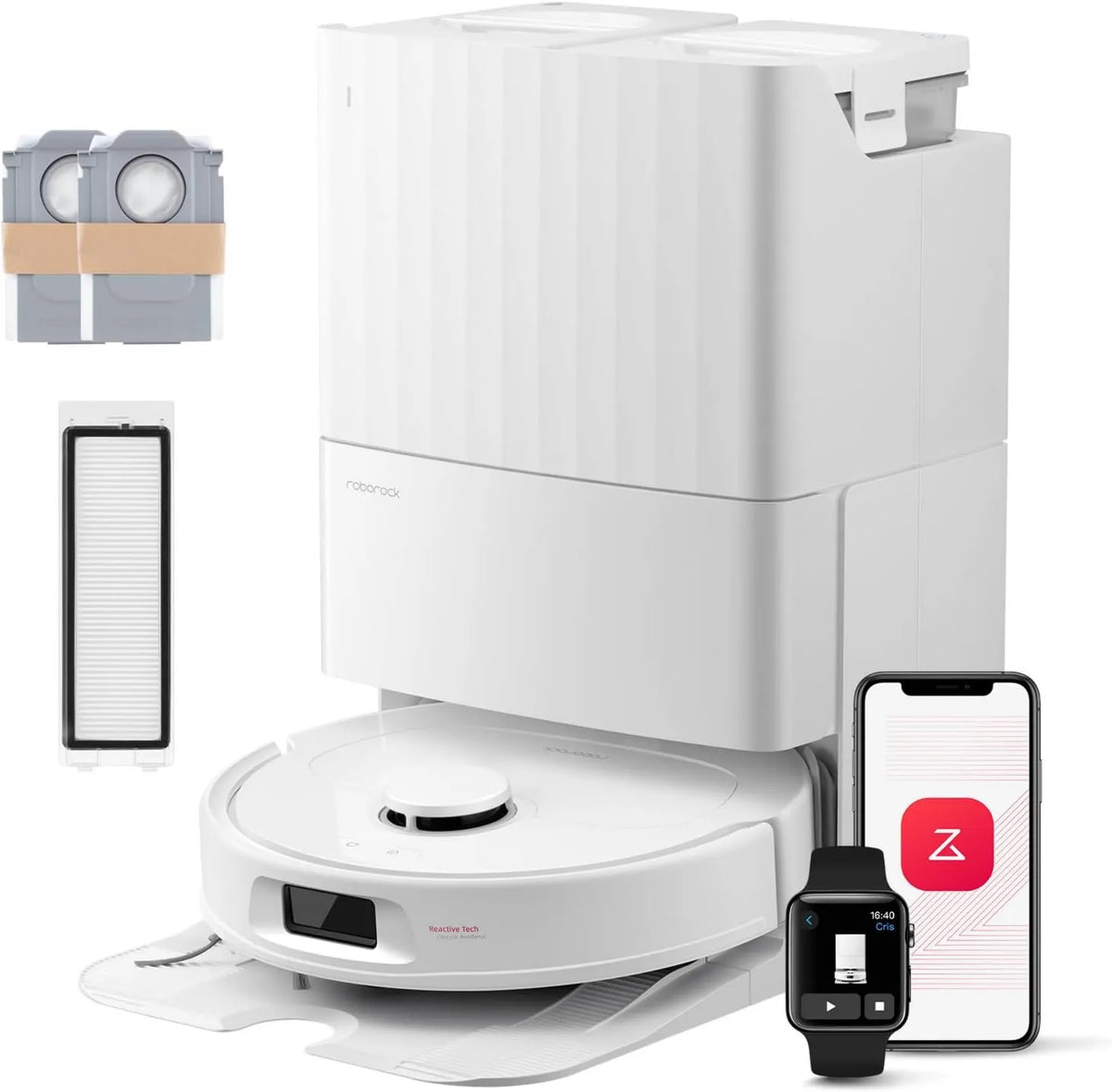 roborock robot sprzątający, Odkurzacz QV 35S, 10 000 Pa Aspiracja, Dwie istotne miotły 10 mm
