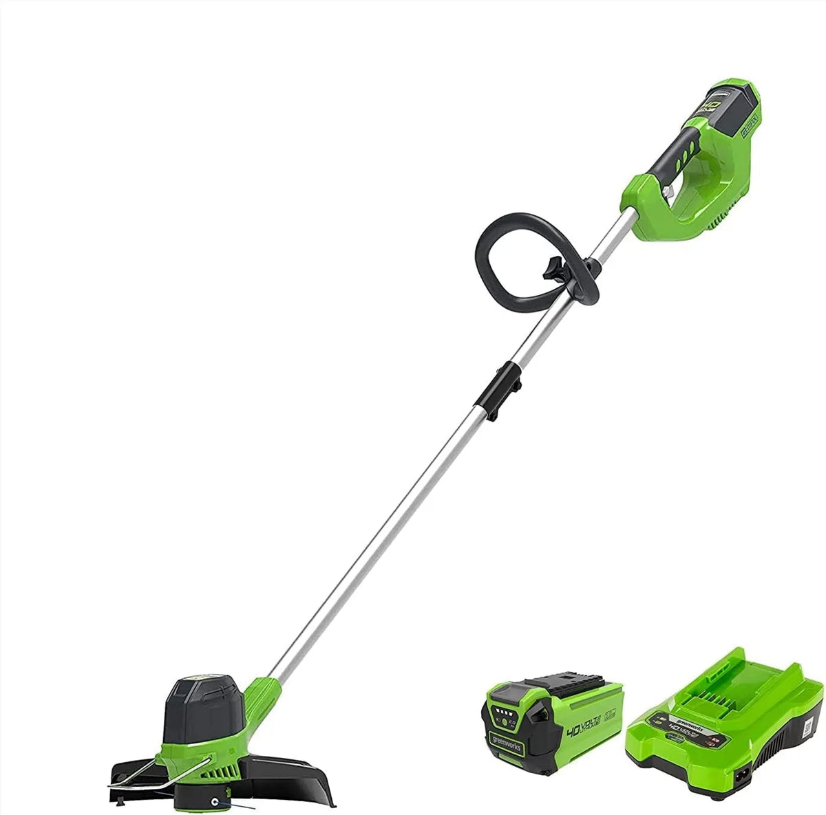 Greenworks G40LTK2 podkaszarka, 30 cm, 1,65 mm, zasilanie akumulatorowe, regulacja ustawień, praca automatyczna, Regulowana Wysokość