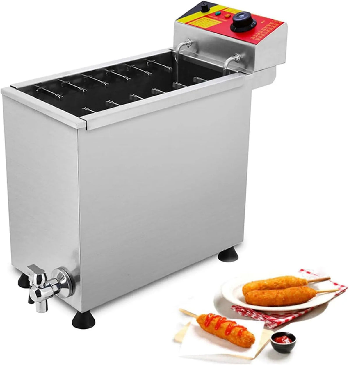 RayGenius frytkownica beztłuszczowa, Maszyna do pieczenia, 25 l, profesjonalny, dla Hot Dogs Hot Dogs Cheese Frire maszyny