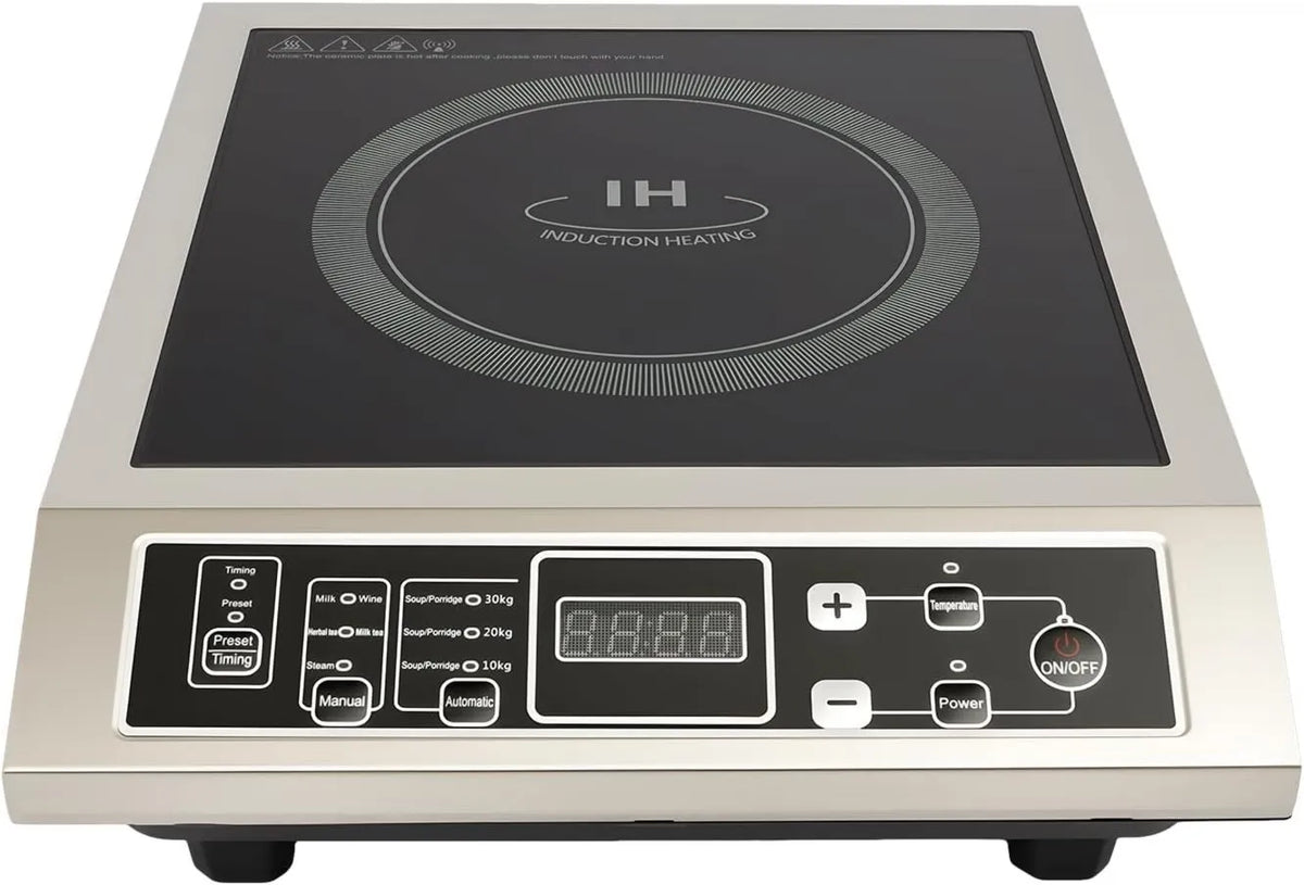 hongward płyta grzewcza, 0- 3H, 3500 W, 80 do 300°C, indukcyjny stół do gotowania, licznik czasu, profesjonalny, catering, maksymalne obciążenie 50 kg, 10 poziomów 0-3H