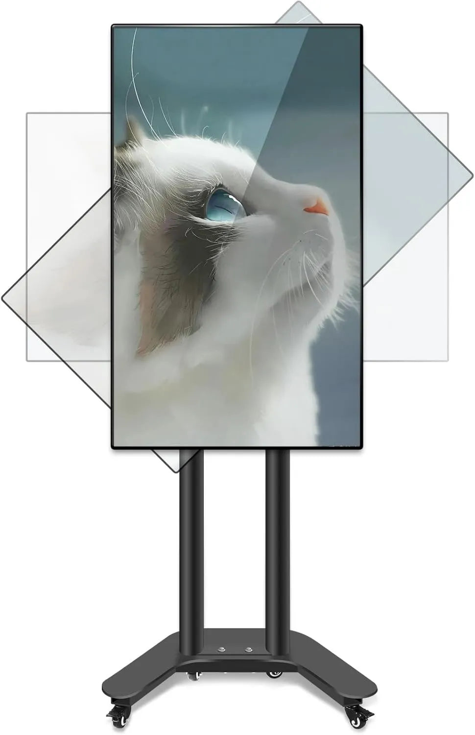 HILLPORT, Szafka do telewizora SC5200, 65 cali, 400 × 400 mm, koła jezdne, ekran LCD, czarny, mobilna obsługa telewizora plazmowego, VESA Max, 90 ° ekran rotacyjny